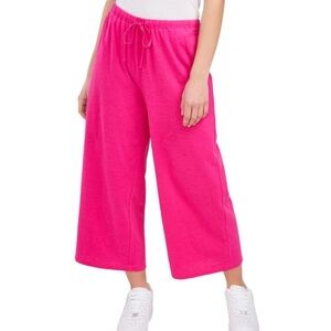 Riley & Rae Patrice Cropped Knit Wide Leg Pants Hot Pink Barbiecore M and L